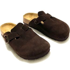 Birkenstock Betula Boston Clogs Mules Dark Brown Suede Women’s Sz 5 EU 36